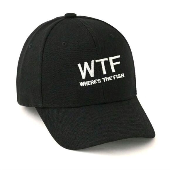 11. Black Funny Embroidered Baseball Cap Hat Fishing - Picture 3 of 7